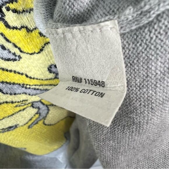 Joan Vass Rose Striped Cotton Sweater Grey Yellow Women’s Size 2X - Picture 7 of 10